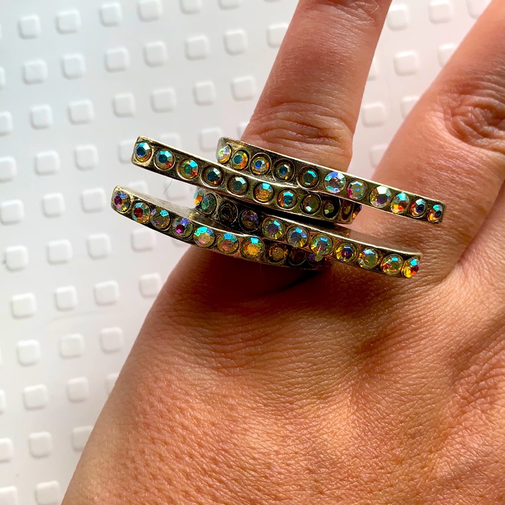 Avant Garde Swarovski crystal ring size 6